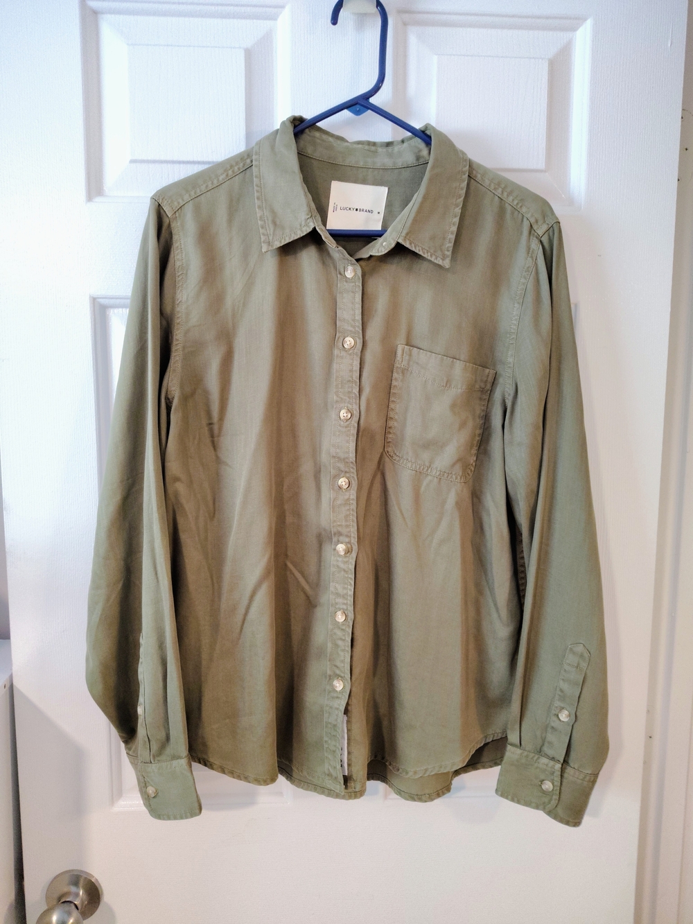 Lucky Brand Olive-Green Long Sleeve Button-Down Shirt